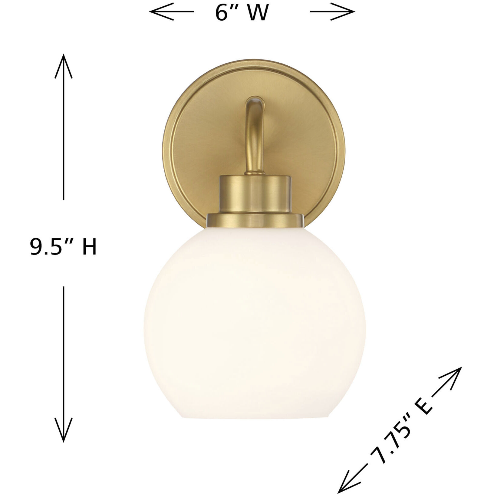 Contemporary 1 Light 6 inch Natural Brass Wall Sconce Wall Light