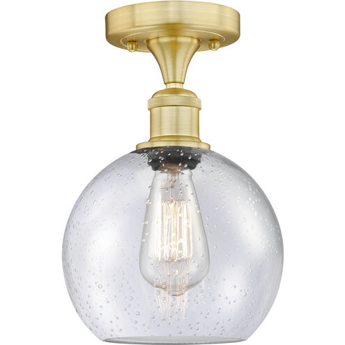 Athens 1 Light 8 inch Satin Gold Semi-Flush Mount Ceiling Light
