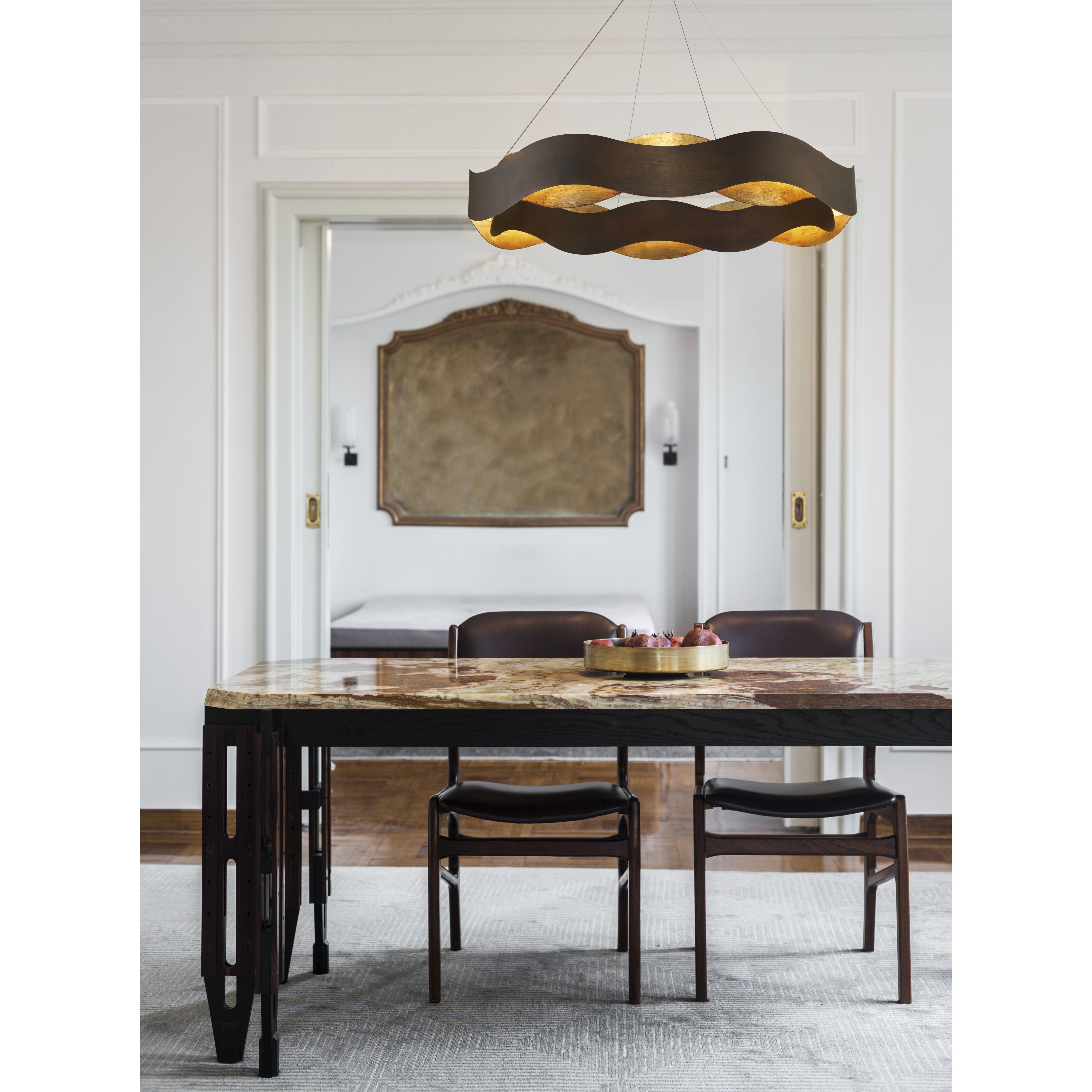 Vaughan LED 33.5 inch Bronze and Gold Chandelier Ceiling Light, Large