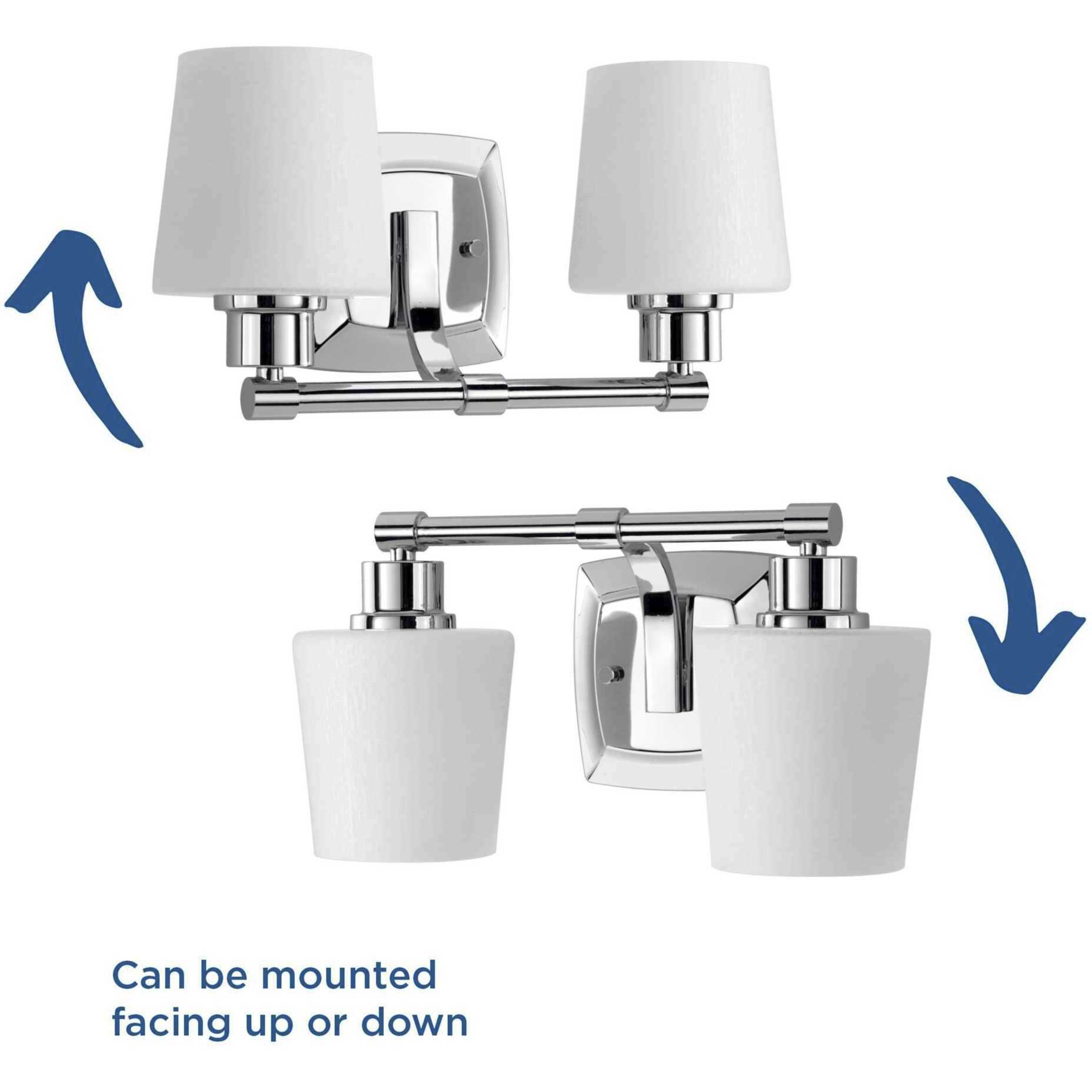 Glance 2 Light 15 inch Polished Chrome Bath Vanity Wall Light, Design Series