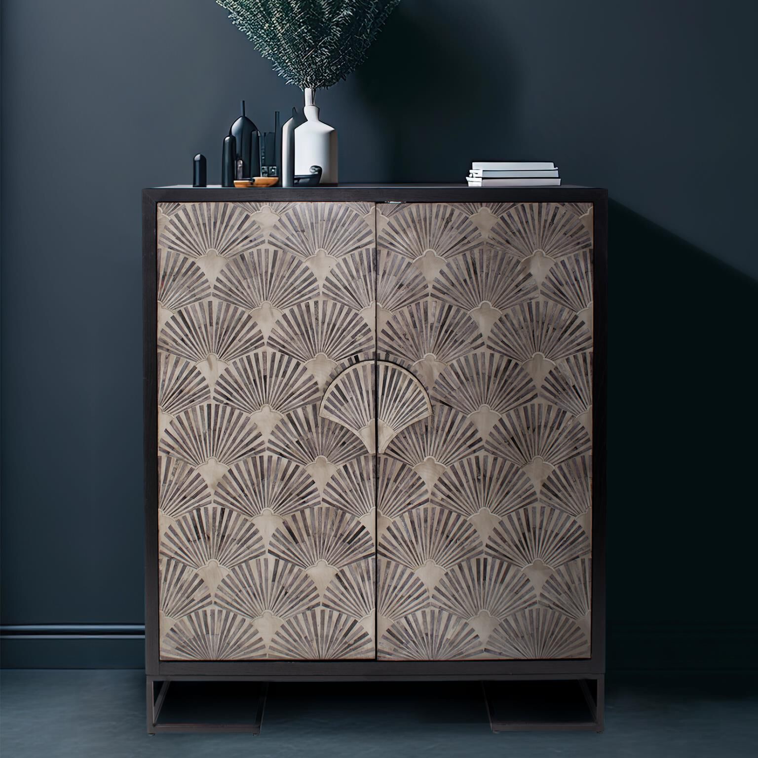 Harlow Black and White Cabinet, Tall