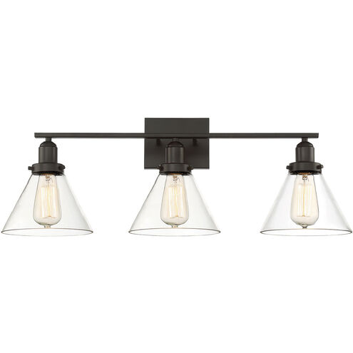 Drake 3 Light 28.5 inch English Bronze Bathroom Vanity Light Wall Light, Essentials