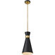 Soriano 1 Light 8 inch Matte Black/Heritage Brass Pendant Ceiling Light