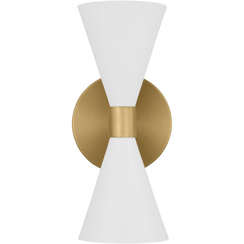 AERIN Albertine 2 Light 5 inch Matte White Bath Vanity Wall Sconce Wall Light