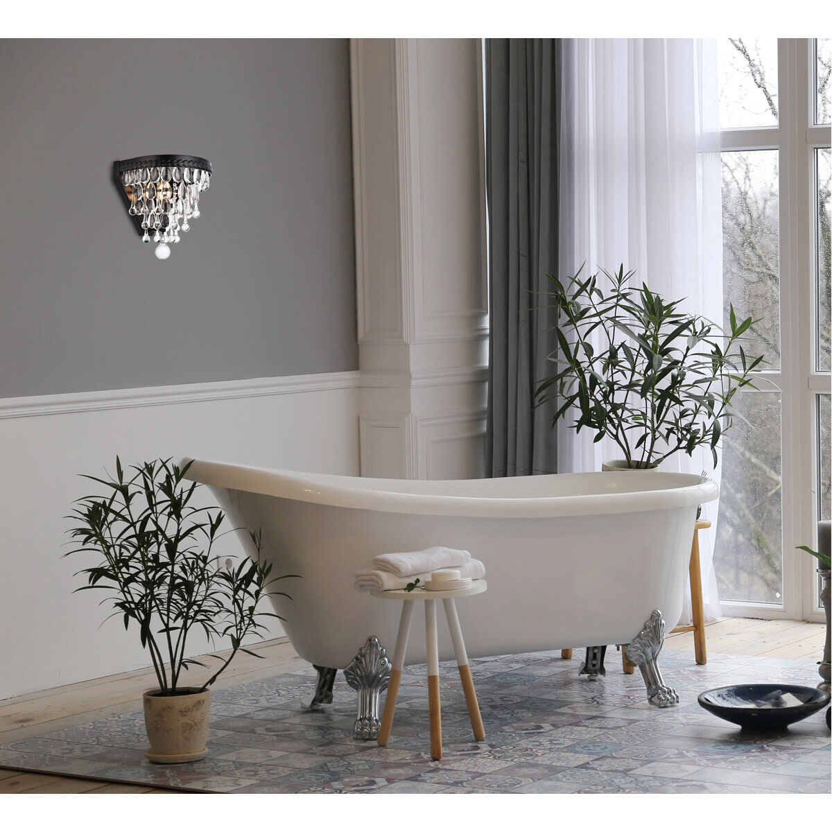 Nordic 1 Light 7.5 inch Black Wall Sconce Wall Light