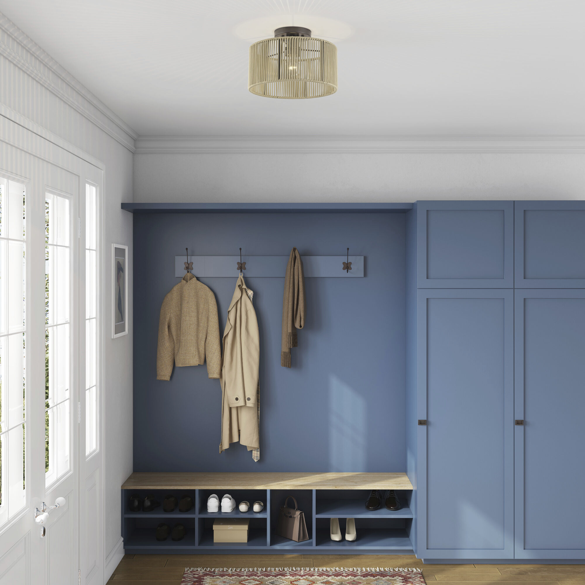 Acordia 1 Light 12 inch English Bronze Semi Flush Mount Ceiling Light, Medium