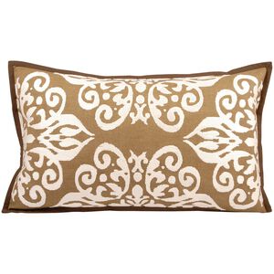 Ella 20 X 5.5 inch Crema with Brown Pillow, 20X12