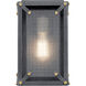 Steel 1 Light 8 inch Distressed Black Wall Sconce Wall Light