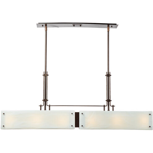 Urban Loft LED 44.4 inch Flat Bronze Linear Pendant Ceiling Light in Frosted Granite, 2700K LED, Trestle