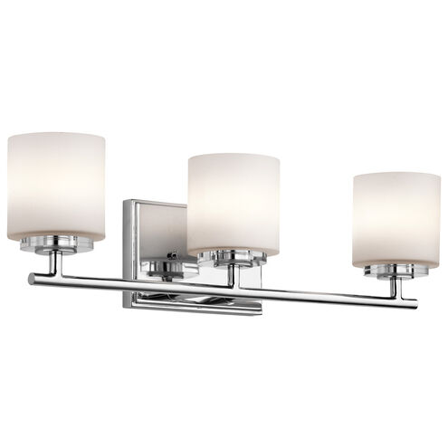 O Hara 3 Light 22 inch Chrome Wall Mt Bath 3 Arm Wall Light