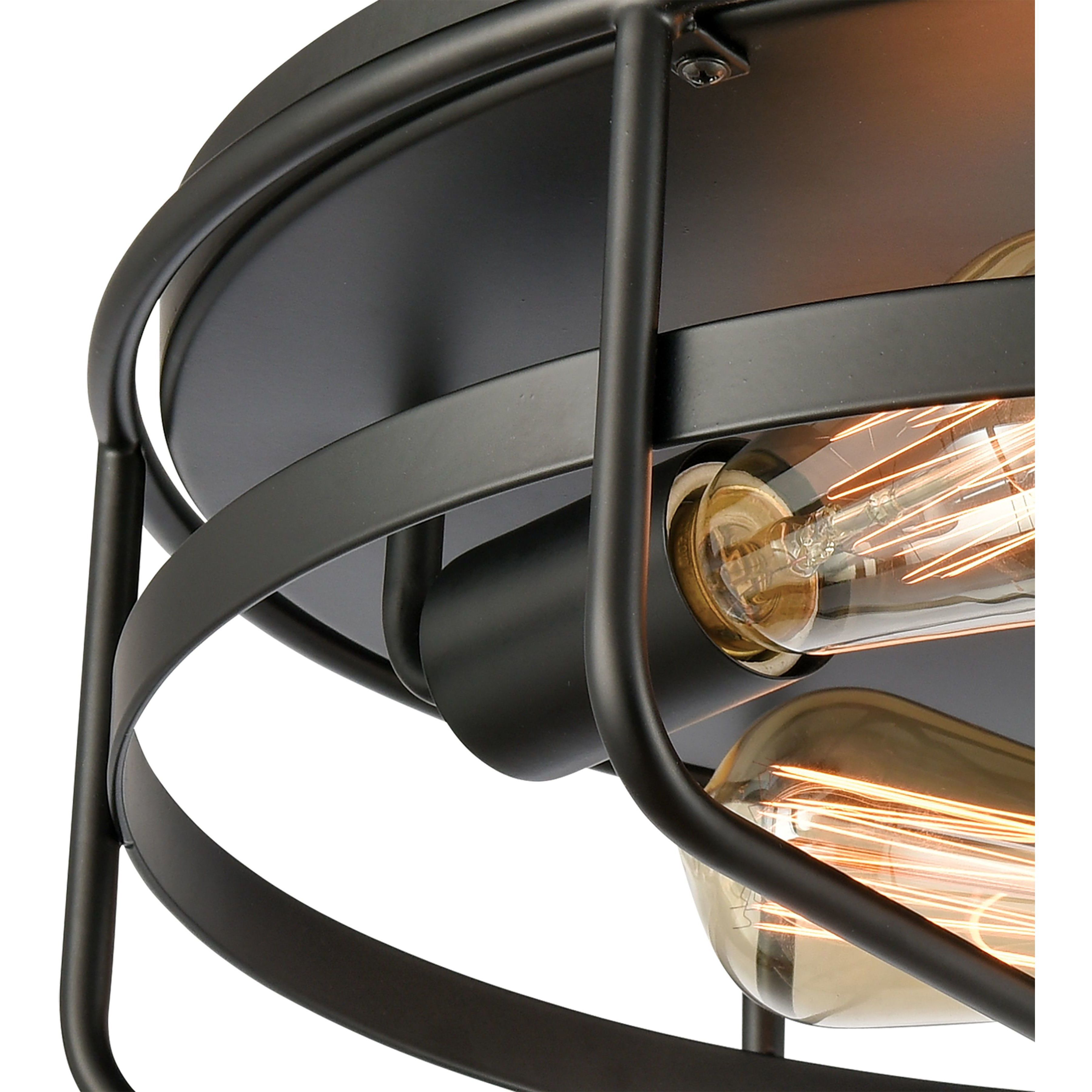 Wickshire 3 Light 16 inch Matte Black Flush Mount Ceiling Light