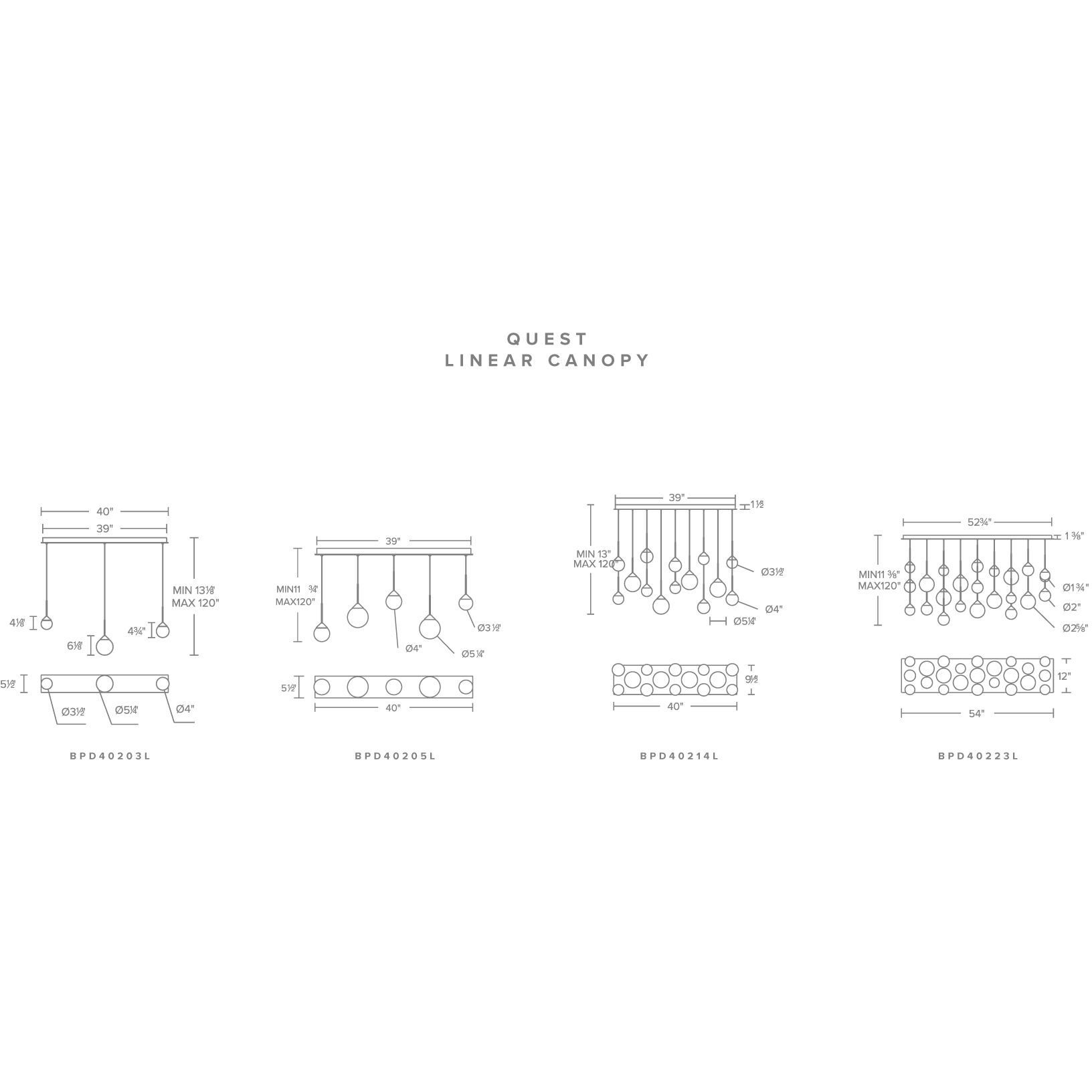 Beyond Quest LED 5.5 inch Black Multi-Light Pendant Ceiling Light, Linear Canopy