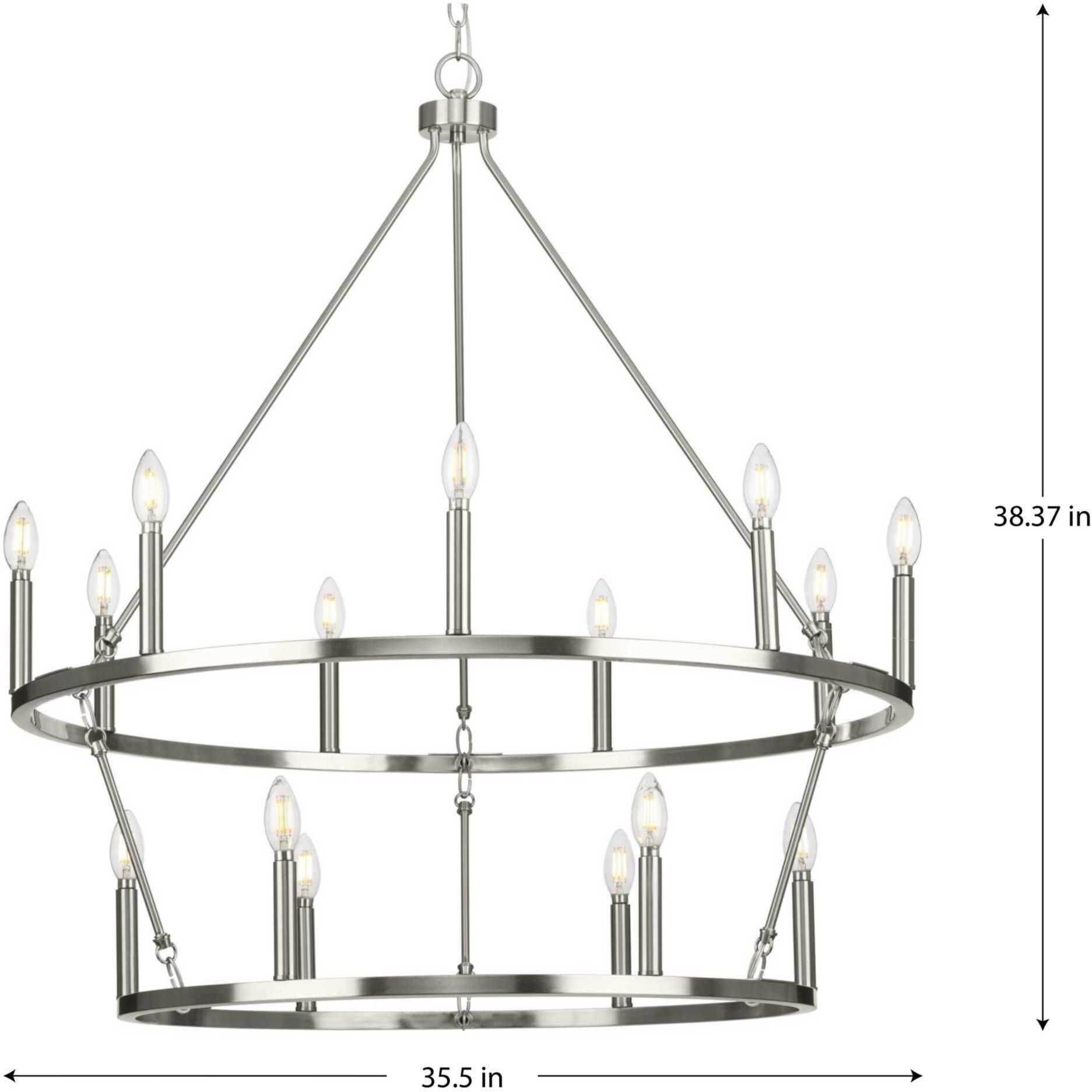 Gilliam 15 Light 35.5 inch Brushed Nickel Chandelier Ceiling Light