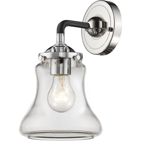 Nouveau Bellmont 1 Light 6 inch Black Polished Nickel Sconce Wall Light in Clear Glass, Nouveau