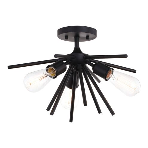 Estelle LED 17 inch Matte Black Semi-Flush Mount Ceiling Light