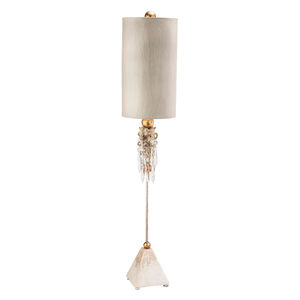 Madison 42 inch 60.00 watt Putty with Gold Leaf And Crystal Table Lamp Portable Light, Flambeau