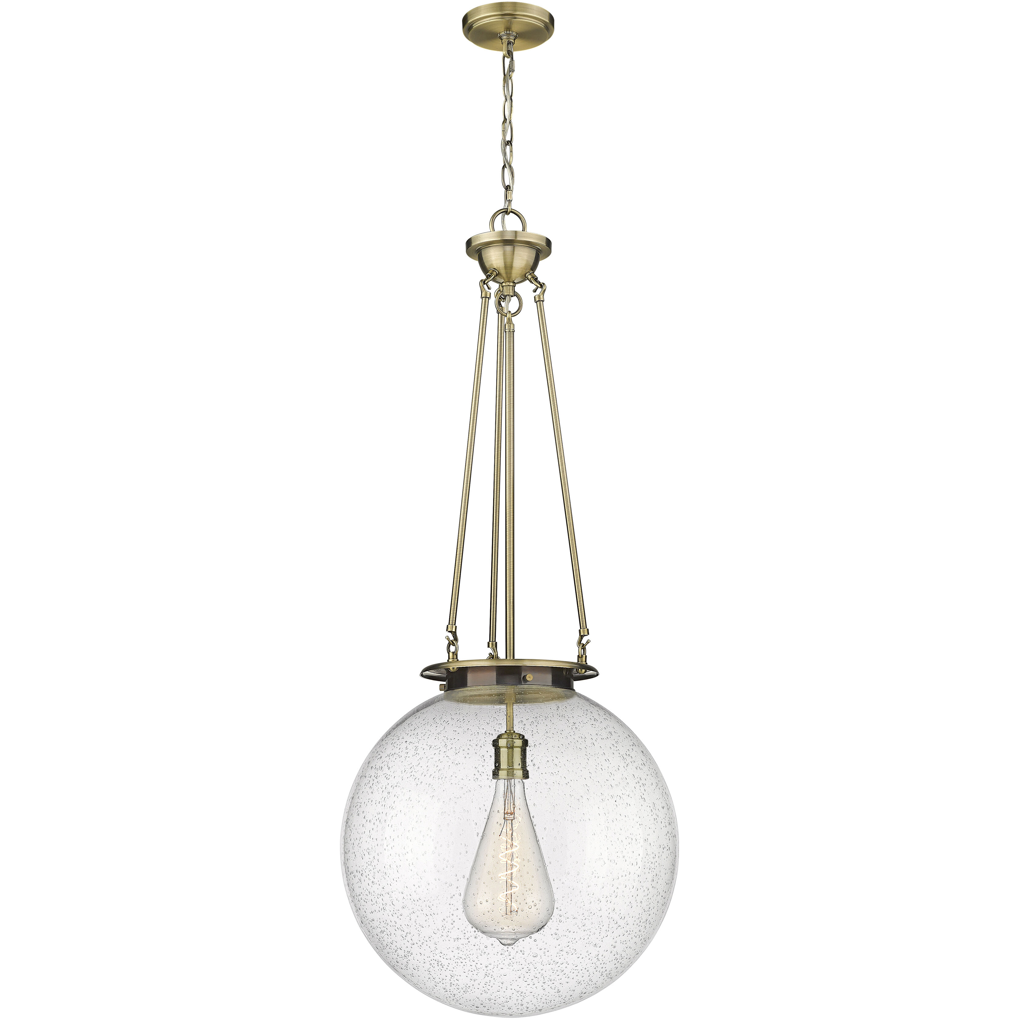 Beacon 1 Light 17.75 inch Antique Brass Pendant Ceiling Light