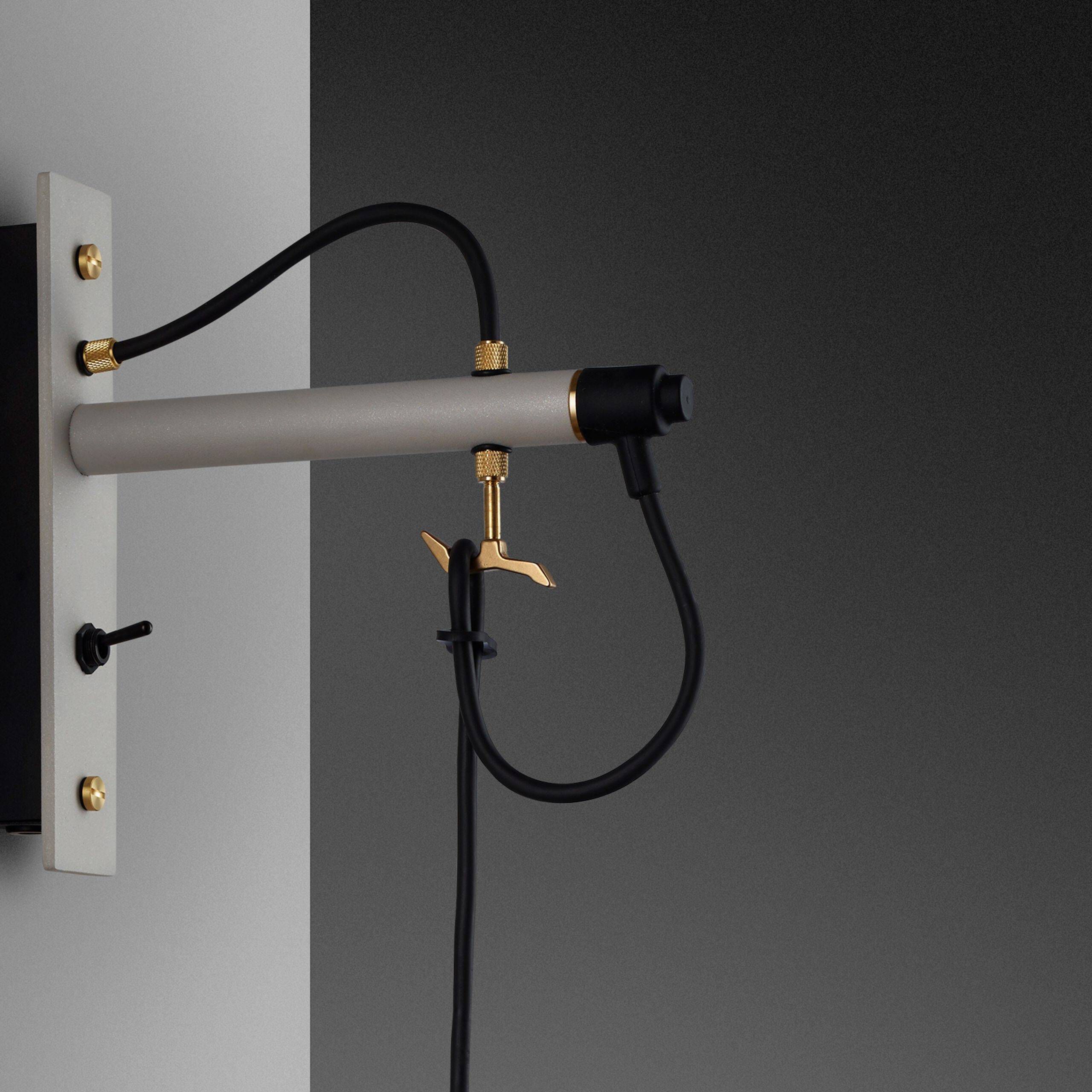 Hooked Wall Light in Stone / Brass