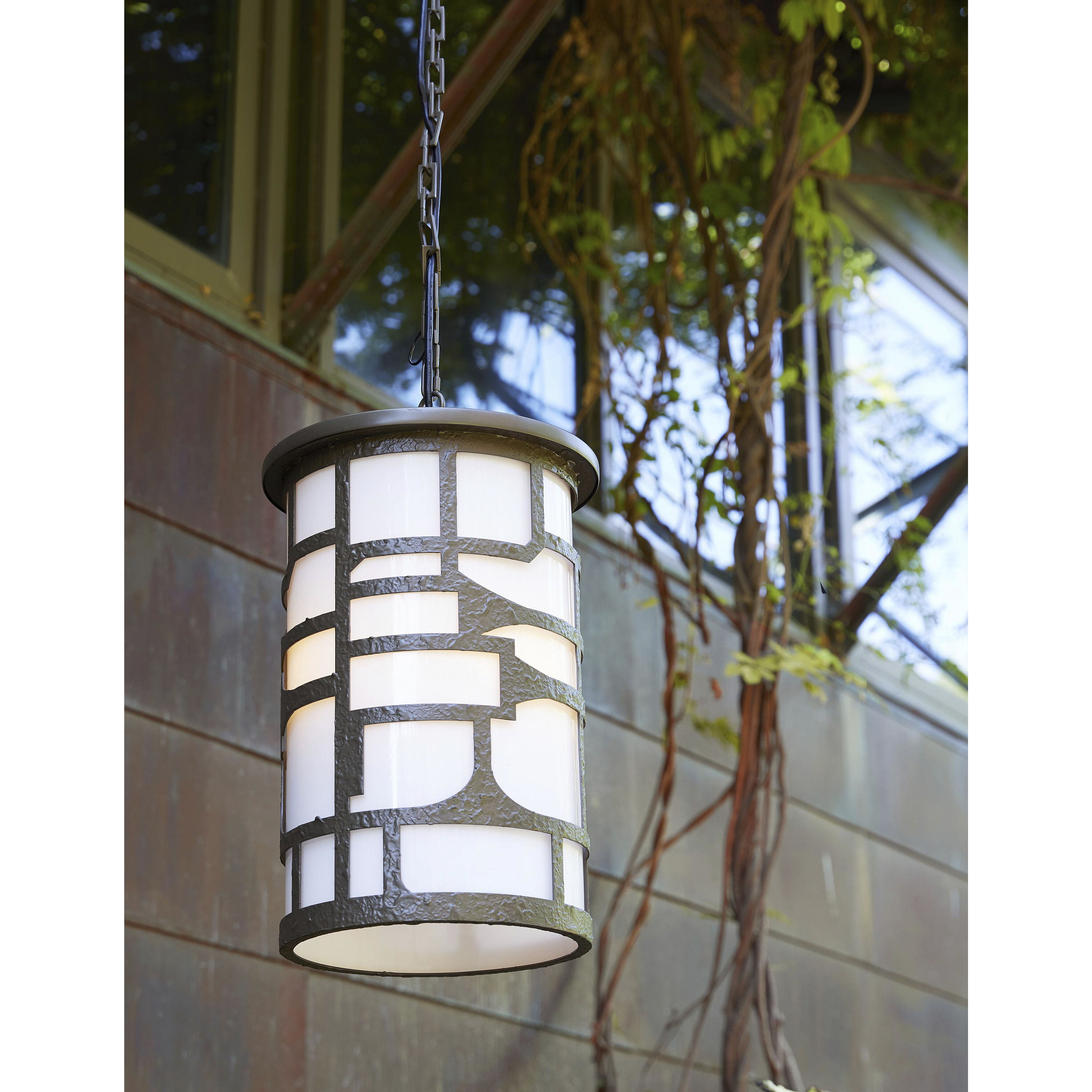 Shani 3 Light 13.5 inch Aged Brass Outdoor Pendant