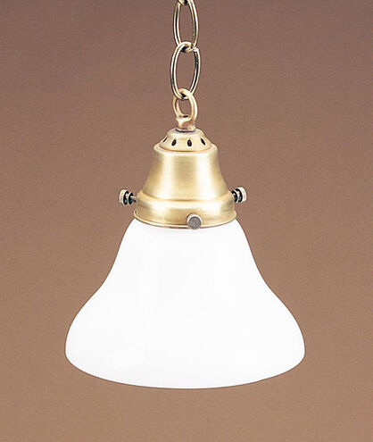 Signature 1 Light 5 inch Dark Brass Pendant Ceiling Light in White Glass, 38