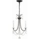 Karrington 3 Light 14 inch Matte Black Mini Chandelier Ceiling Light
