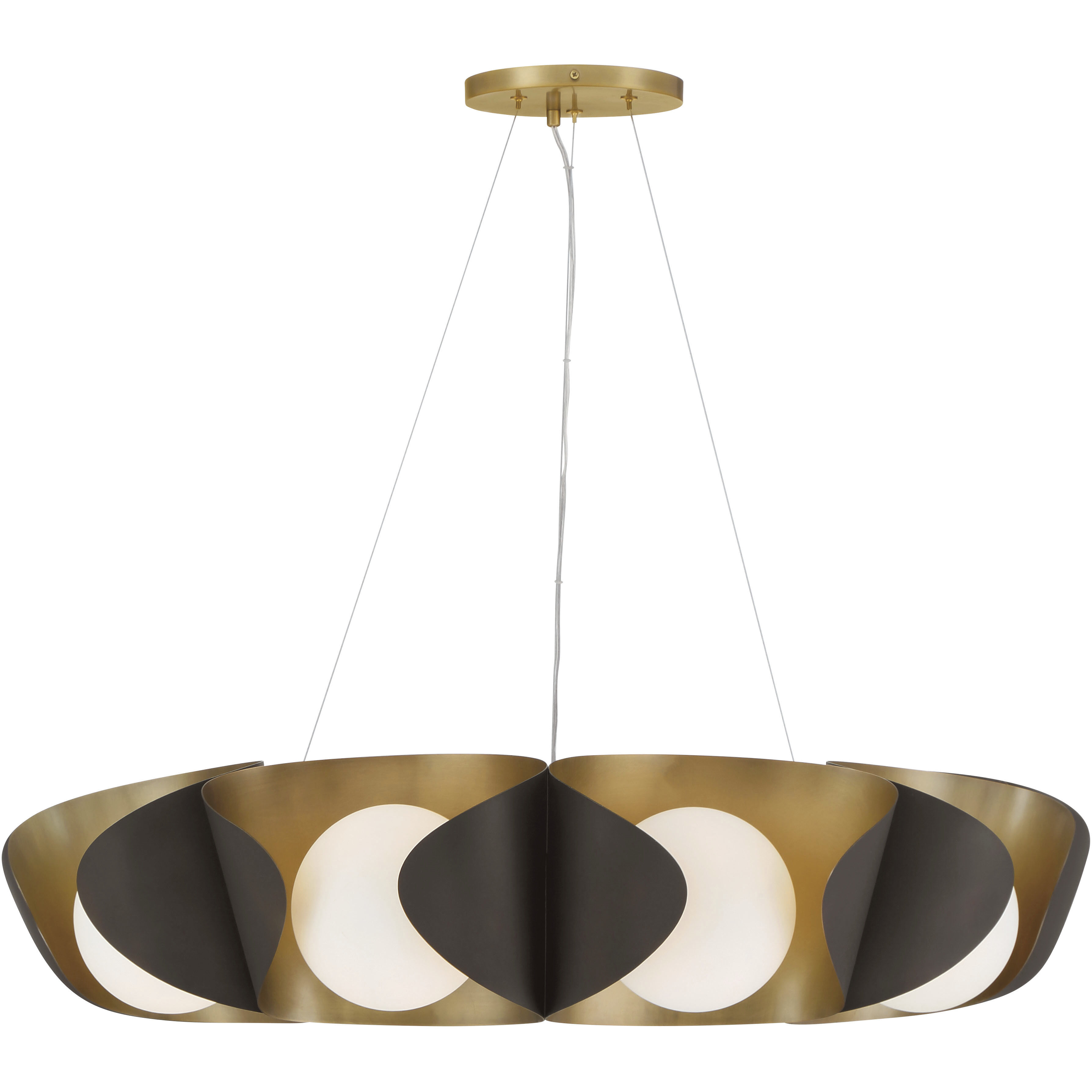 Flare 9 Light 34.25 inch Legacy Brass and Dark Bronze Pendant Ceiling Light