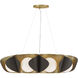 Flare 9 Light 34.25 inch Legacy Brass and Dark Bronze Pendant Ceiling Light
