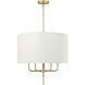 Secret Agent 4 Light 24 inch Painted Gold and White Leather Pendant Ceiling Light