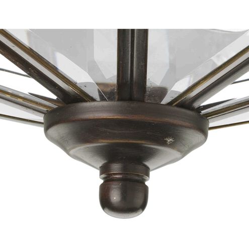Beveled Glass 4 Light 11.13 inch Antique Bronze Flush Mount Ceiling Light
