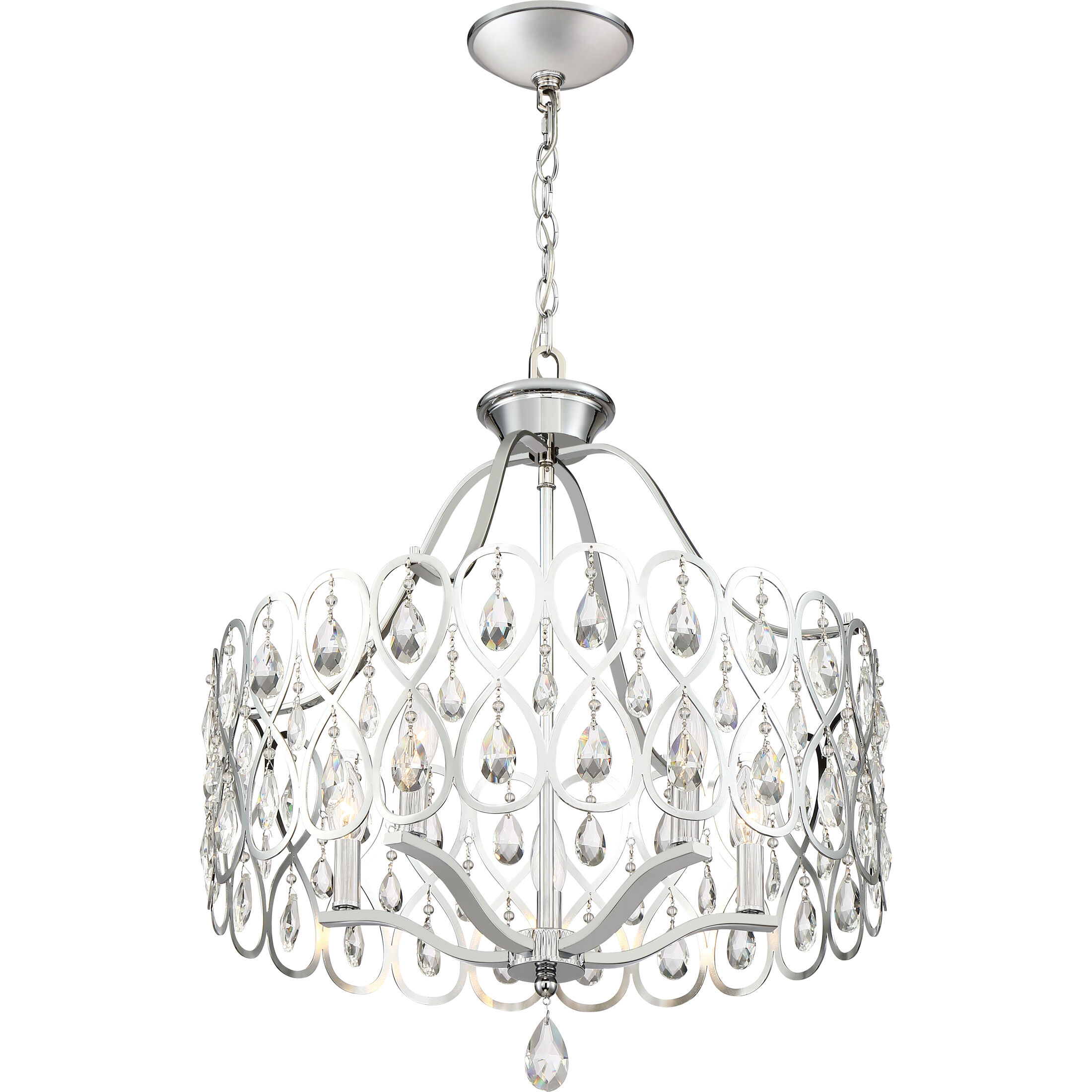 Lulu 5 Light 22 inch Polished Chrome Chandelier Ceiling Light