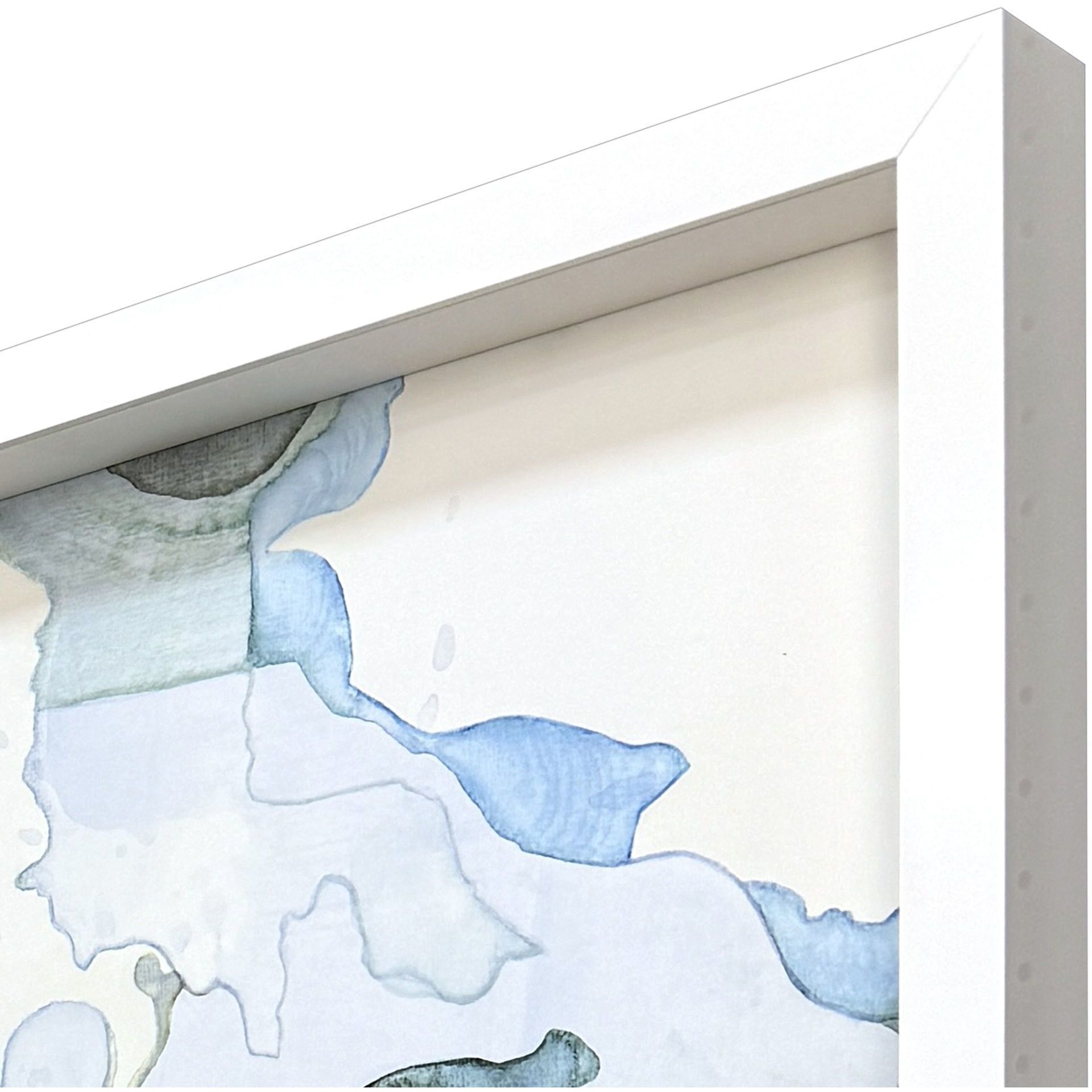 Safe Enclosure Blue and Green and Teal and White Framed Art