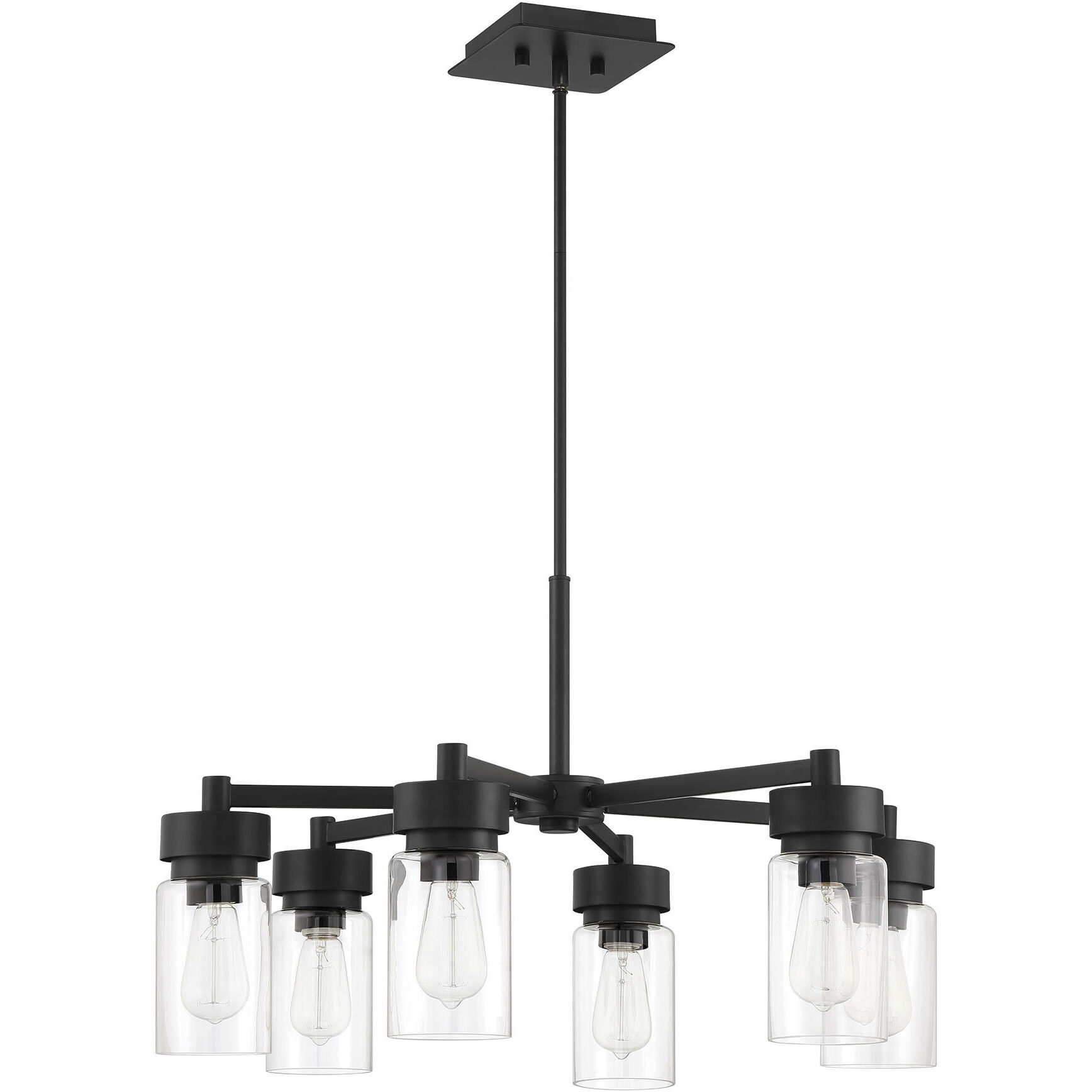Bennet 6 Light 28 inch Midnight Outdoor Chandelier