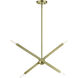 Monaco 4 Light 28 inch Antique Brass Linear Chandelier Ceiling Light