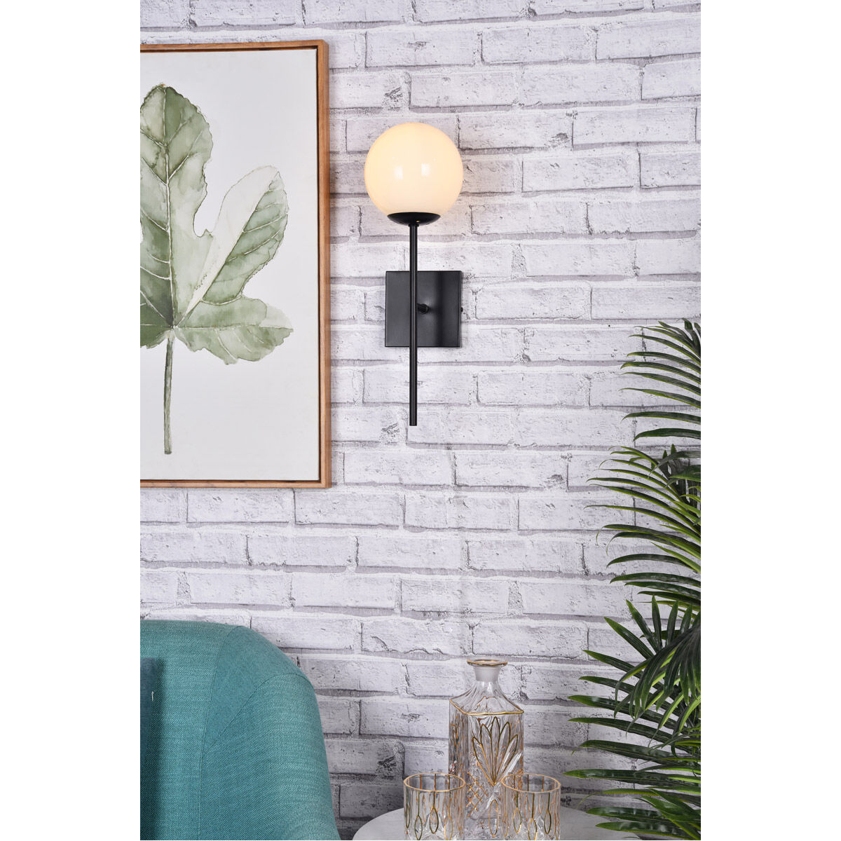 Neri 1 Light 7 inch Black Bath Sconce Wall Light