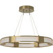 Aura 6 Light 28.9 inch Modern Brass Pendant Ceiling Light in Frosted