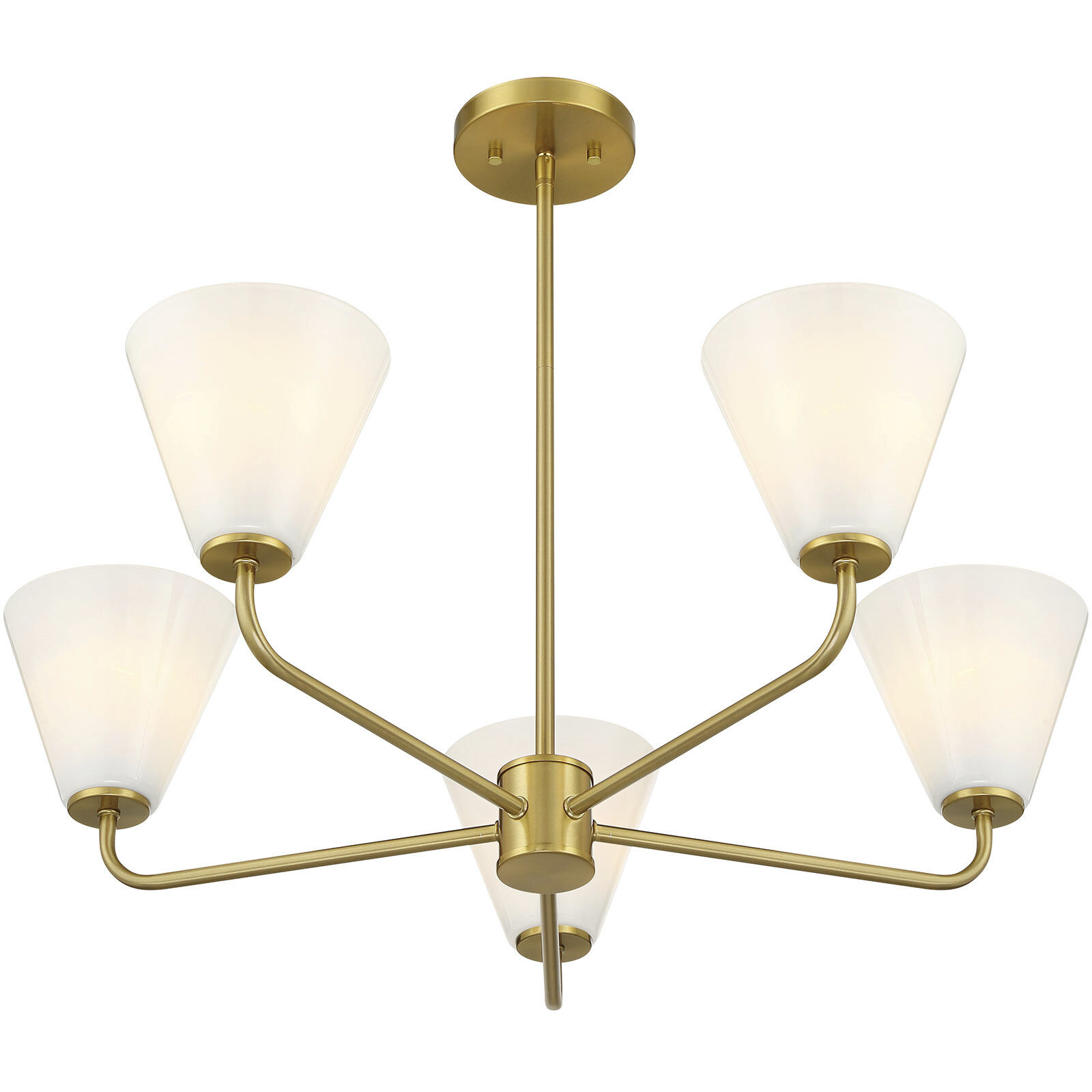 Blair 5 Light 30 inch Warm Brass Chandelier Ceiling Light