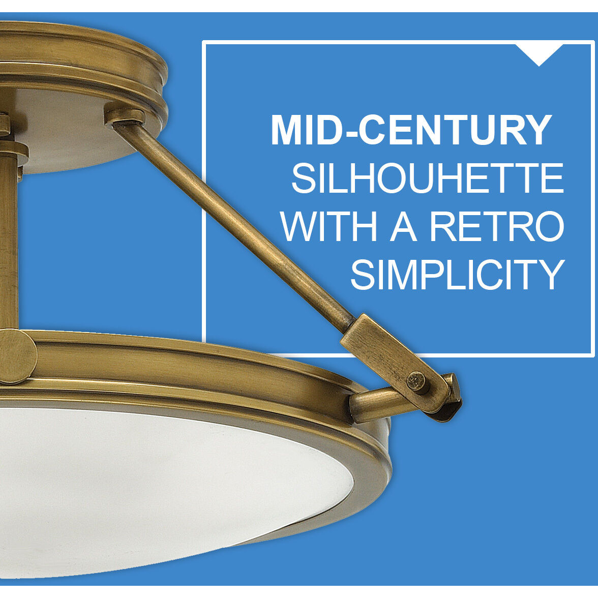 Collier 3 Light 16.5 inch Heritage Brass Indoor Semi-Flush Mount Ceiling Light