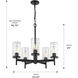 Winslett 5 Light 23.75 inch Matte Black Chandelier Ceiling Light