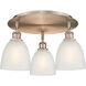 Castile 3 Light 17.75 inch Antique Copper Flush Mount Ceiling Light in White