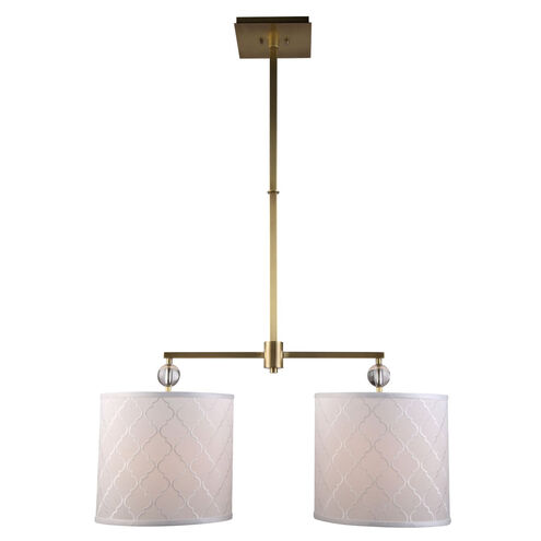 Gemma 2 Light 12 inch Burnished Brass Pendant Ceiling Light, Urban Classic