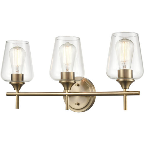 Ashford 3 Light 22 inch Modern Gold Bathroom Vanity Light Wall Light
