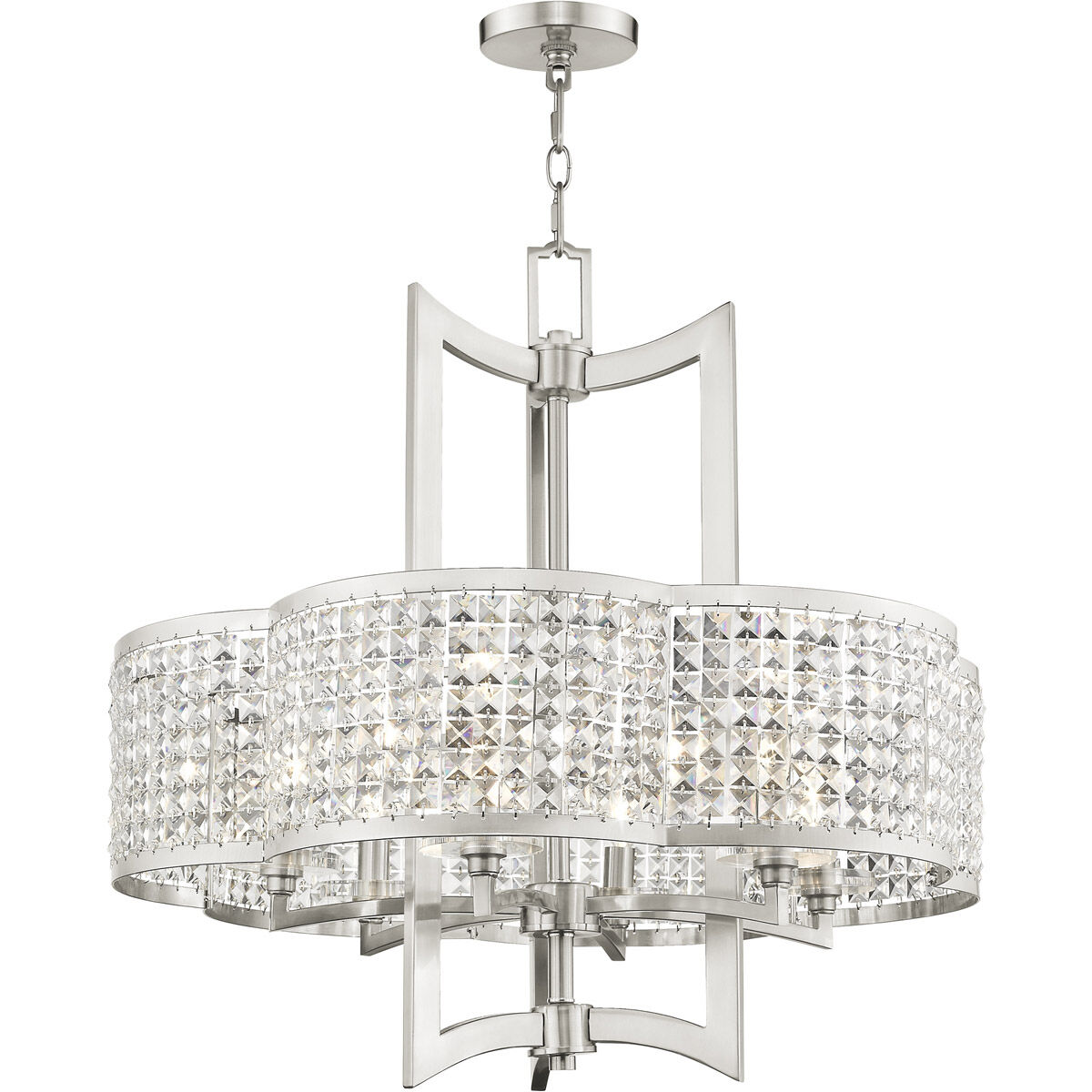 Grammercy 6 Light 26 inch Brushed Nickel Chandelier Ceiling Light