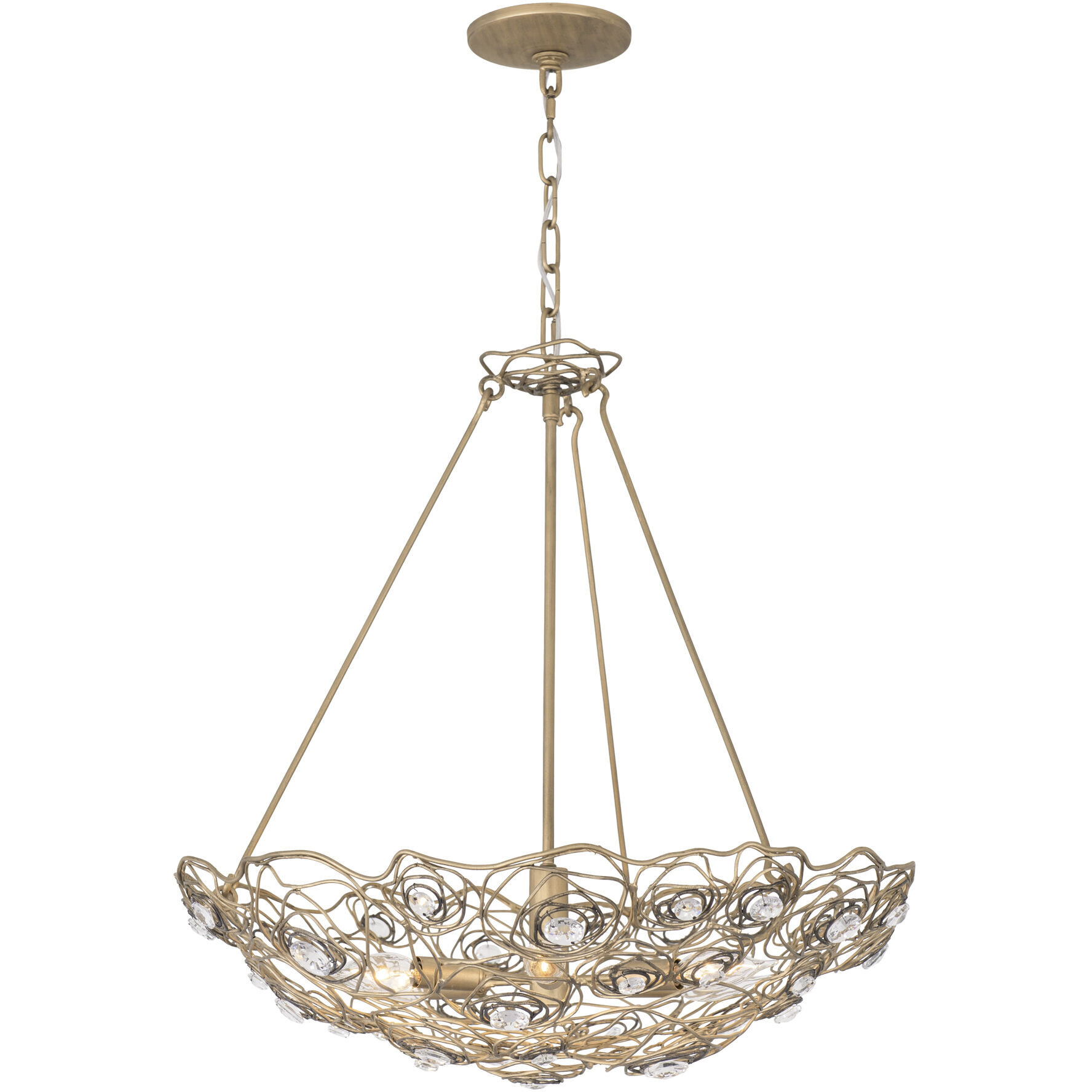 Ethereal Rose 6 Light 24 inch Havana Gold Ombre Pendant Ceiling Light