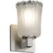 Veneto Luce LED 4.75 inch Brushed Nickel Wall Sconce Wall Light in 700 Lm LED, White Frosted (Veneto Luce), Cylinder with Rippled Rim, Modular