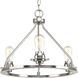 Debut 3 Light 20 inch Brushed Nickel Semi-Flush Mount Convertible Ceiling Light, Design Series