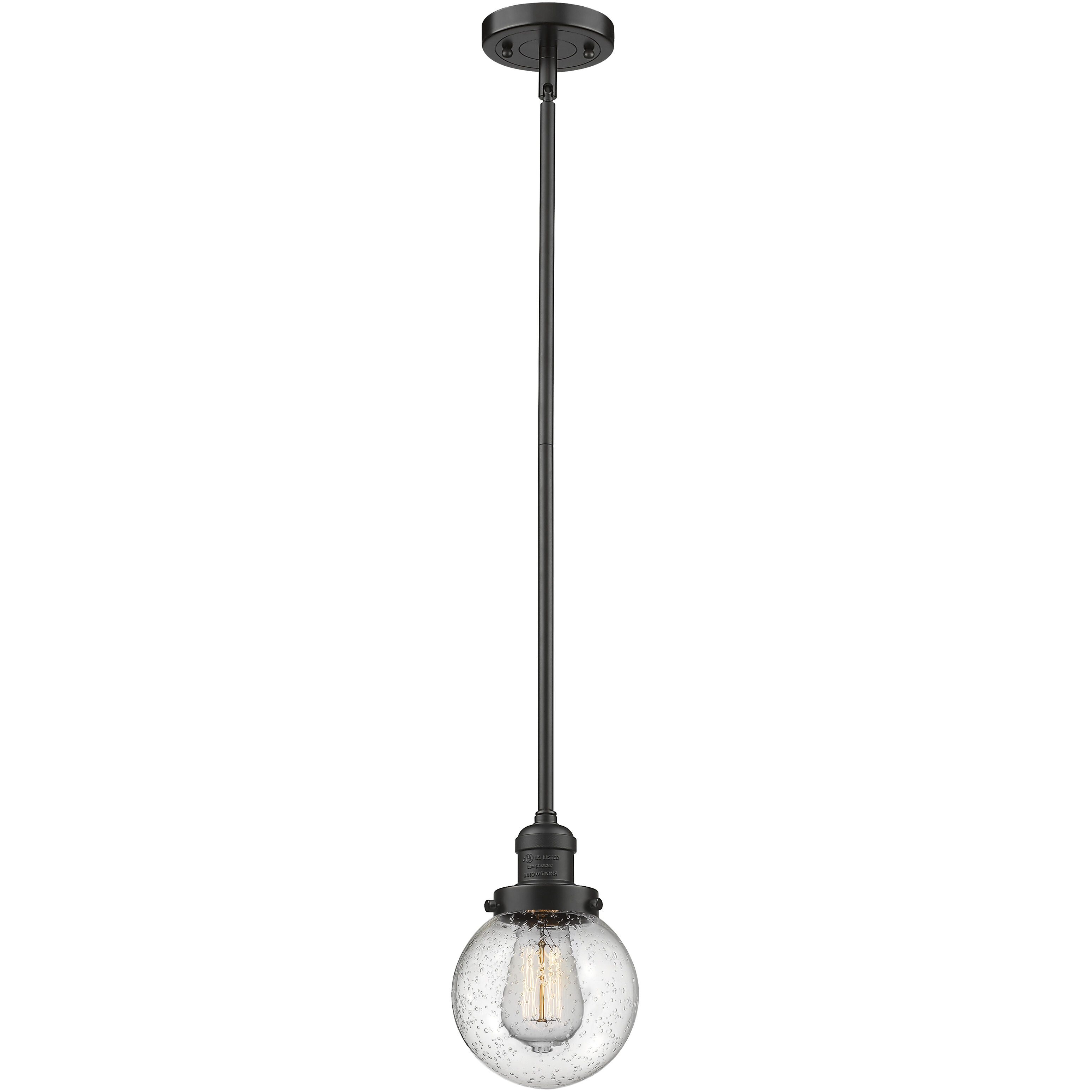 Franklin Restoration Beacon LED 6 inch Oil Rubbed Bronze Mini Pendant Ceiling Light in Seedy, Franklin Restoration