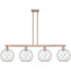 Arcadia Farmhouse Rope Island Light Ceiling Light in Antique Copper, Clear Glass with White Rope