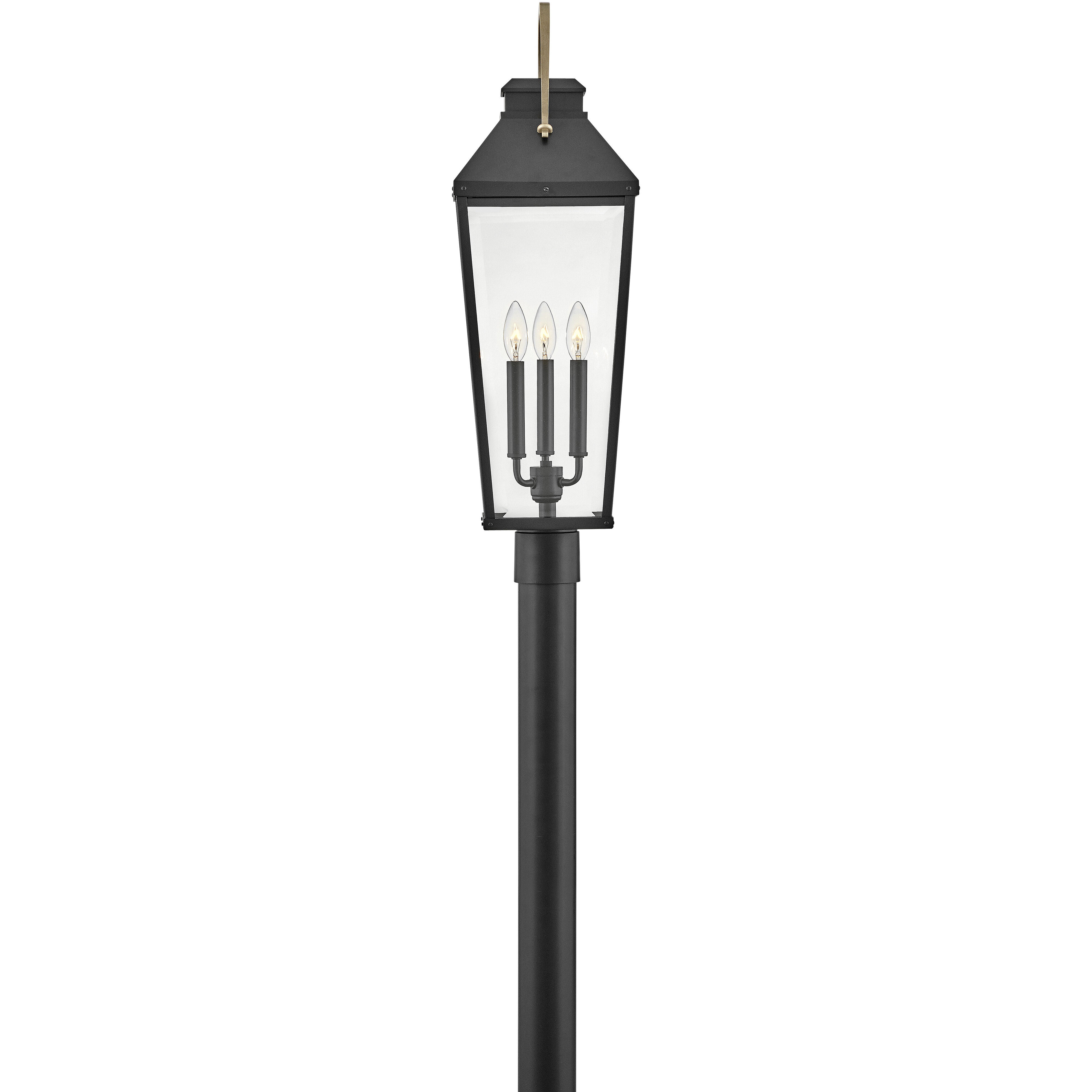 Dawson 29.75 inch Black with Burnished Bronze Outdoor Post Mount Lantern