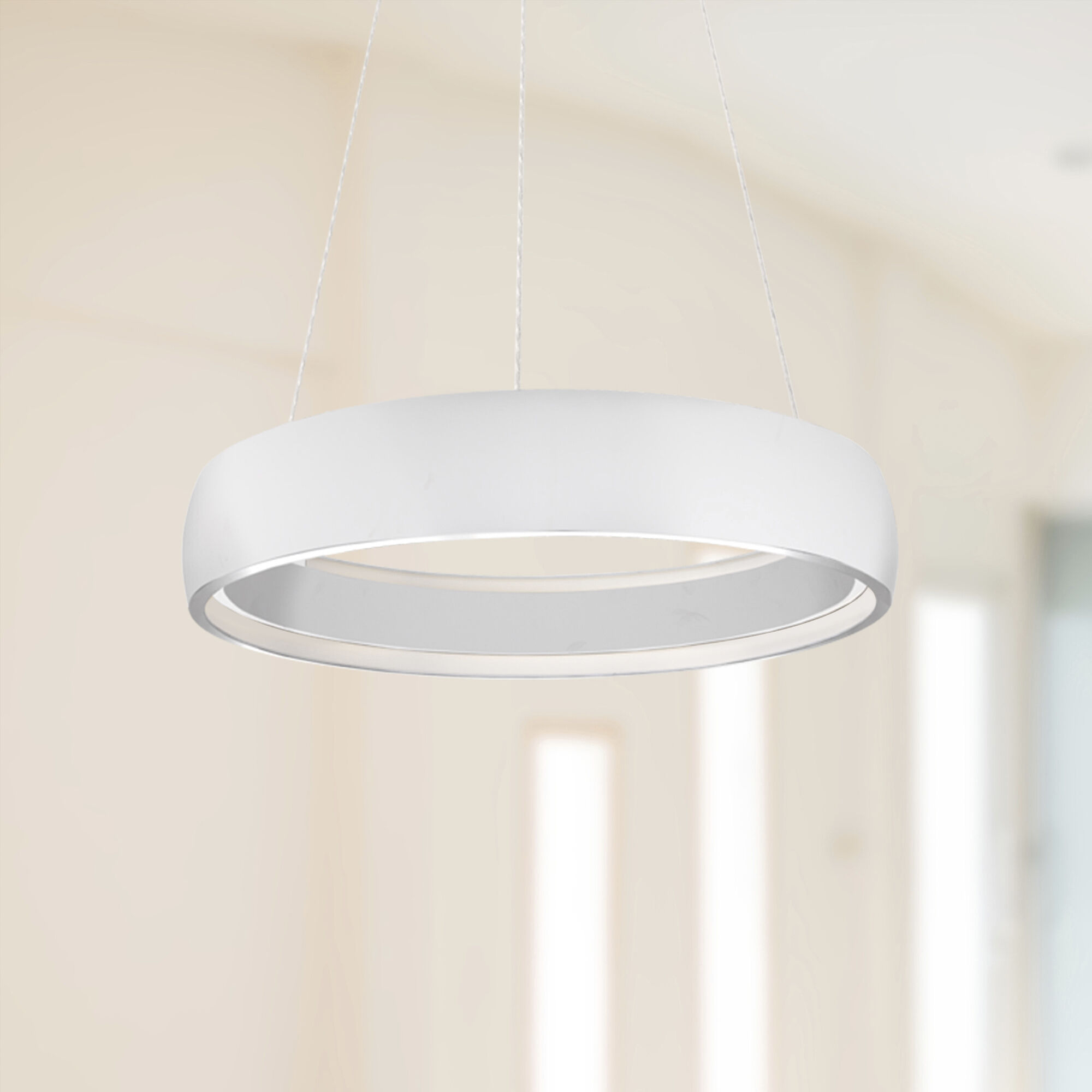 Halo LED 24.38 inch White Pendant Ceiling Light