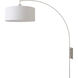 Span 1 Light 5 inch Satin Nickel Wall Mounted Arc Lamp Wall Light in White Fabric